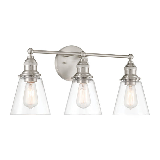 Barwell Three Light Vanity in Brushed Nickel