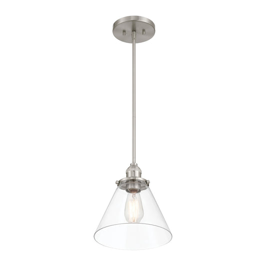 Barwell One Light Mini Pendant in Brushed Nickel