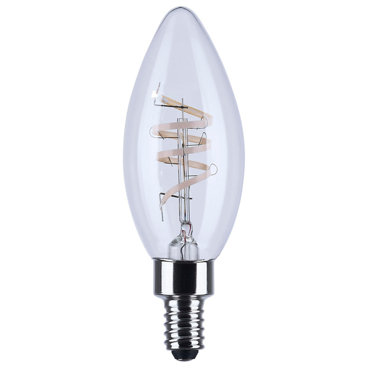(4-Pack) Satco S10523R1 4W LED B11 Torpedo Bulb, E12 Base, 2700K, 350 Lumens, Clear
