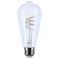 (4-Pack) Satco S11529 6W LED ST19 Edison Bulb, E26 Base, 3000K, 500 Lumens, Clear