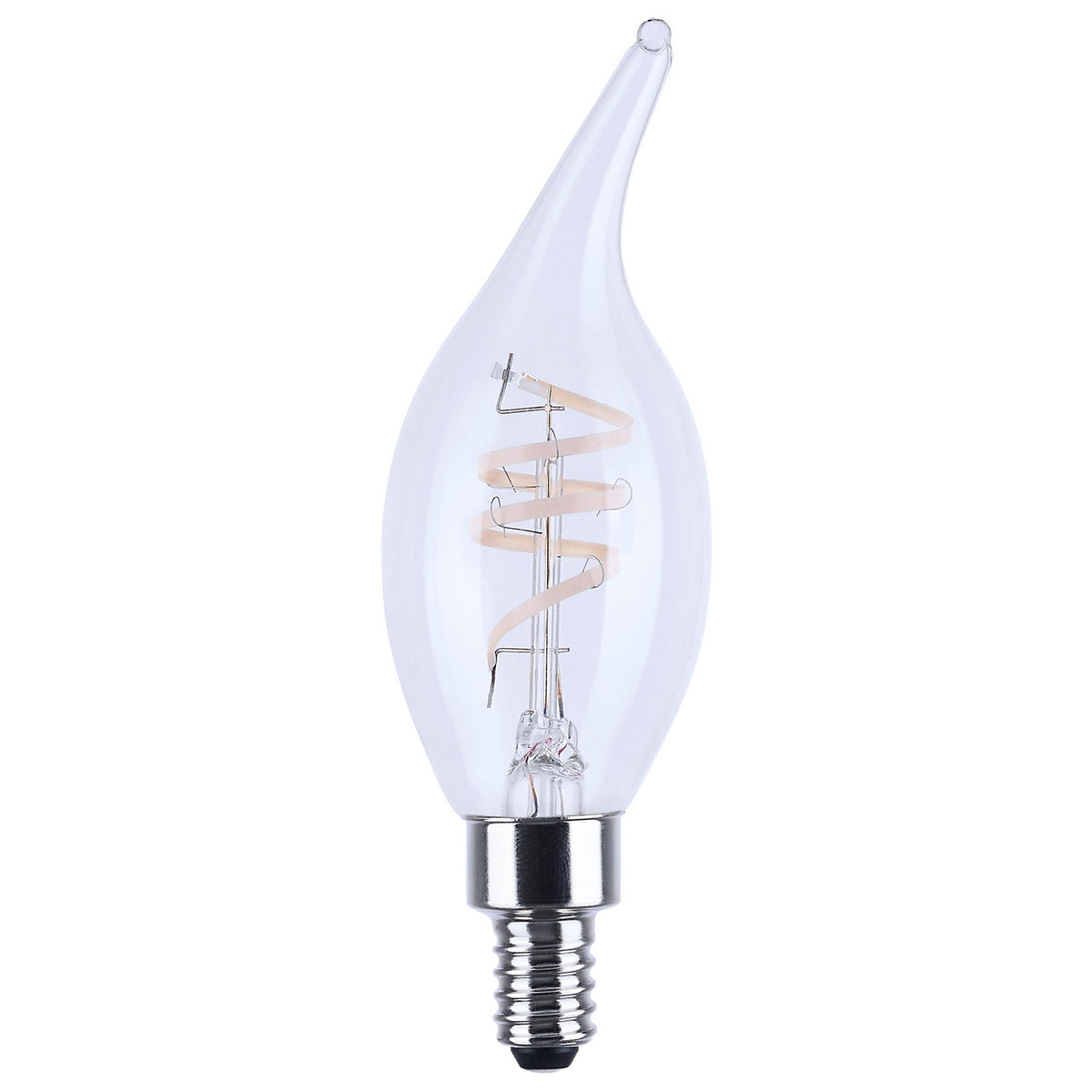 (4-Pack) Satco S11534 4W LED CA11 Candle Bulb, E12 Base, 3000K, 350 Lumens, Clear
