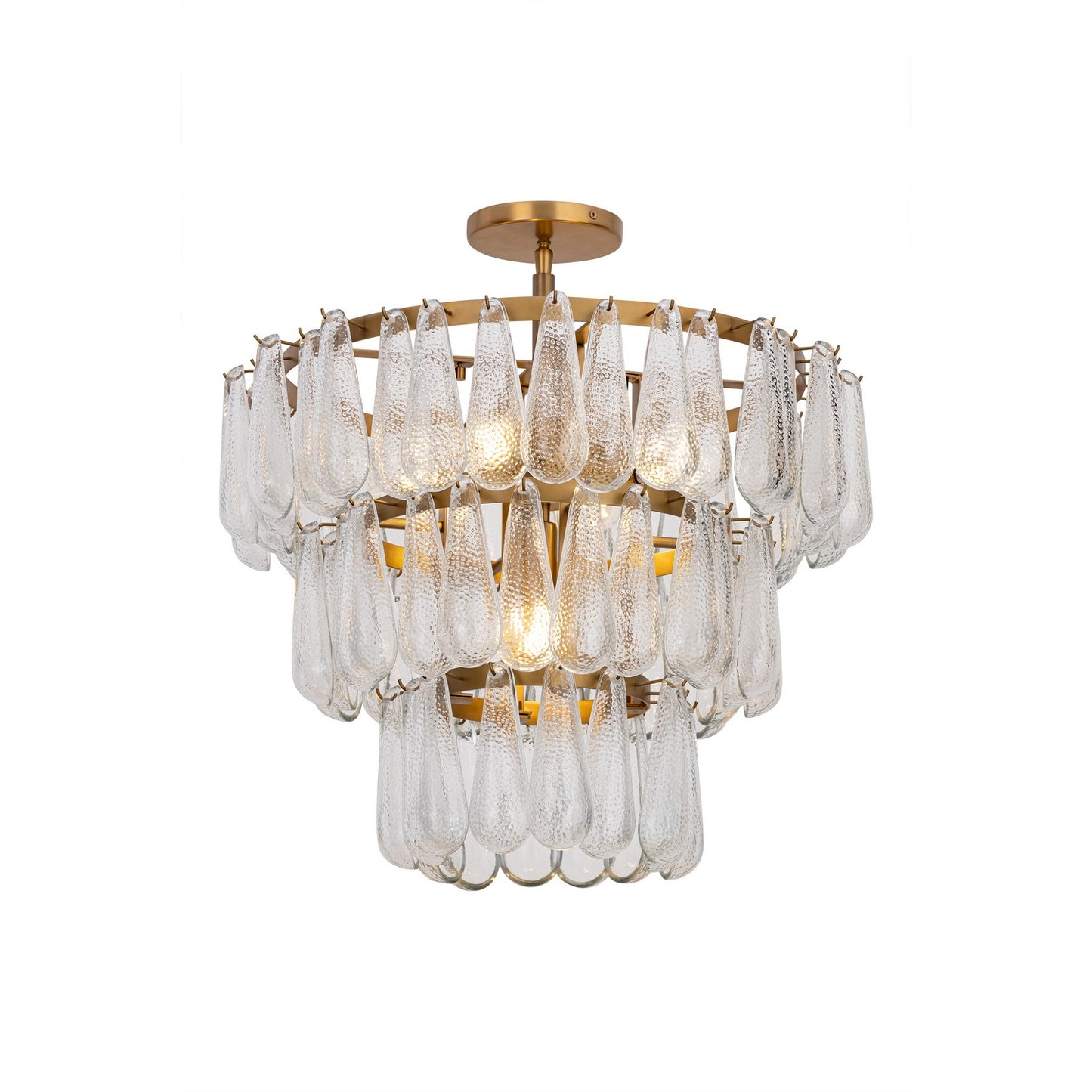Vionne Five Light Semi-Flush Mount in Legacy Brass