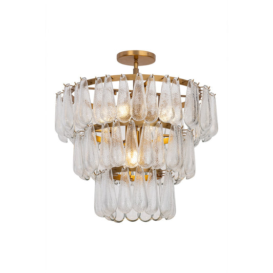 Vionne Five Light Semi-Flush Mount in Legacy Brass