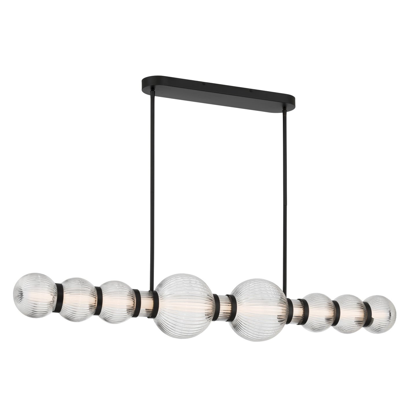 Cordel LED Linear Chandelier in Dark Matte Black