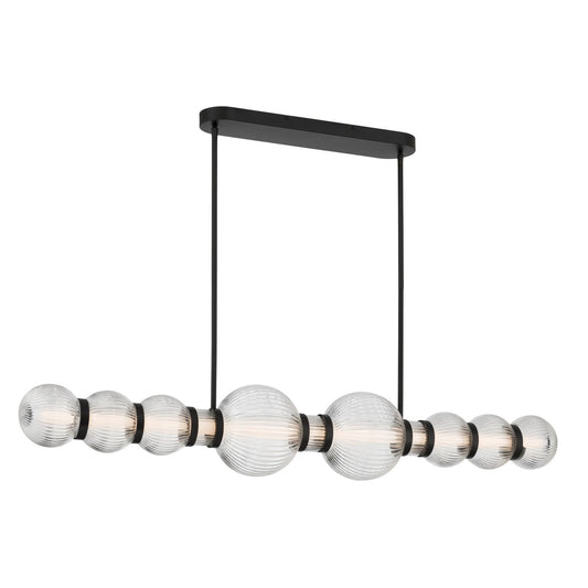 Cordel LED Linear Chandelier in Dark Matte Black