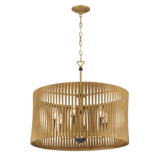 Aven Six Light Pendant in Sand Coal Black