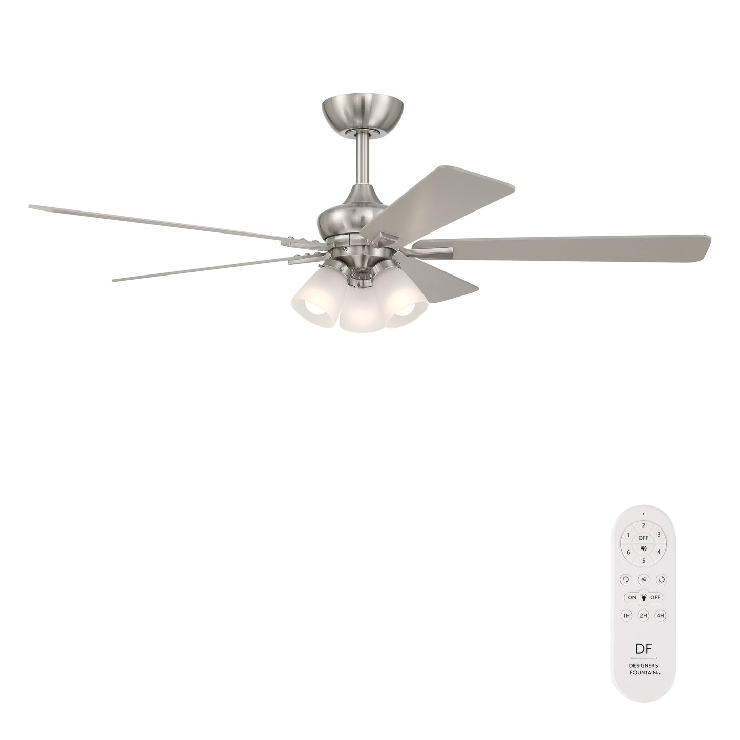 Charney 52" Ceiling Fan in Brushed Nickel