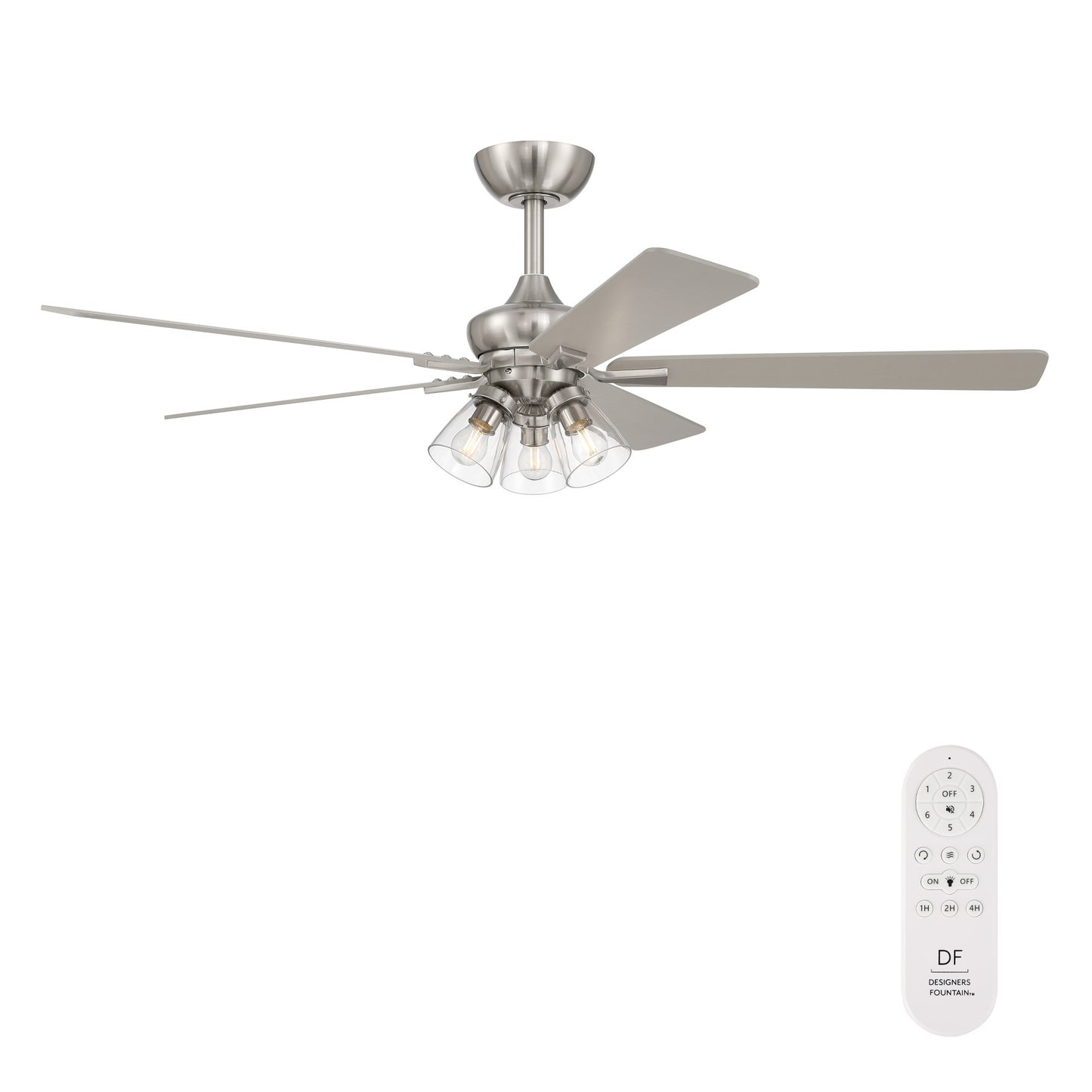 Charney 52" Ceiling Fan in Brushed Nickel
