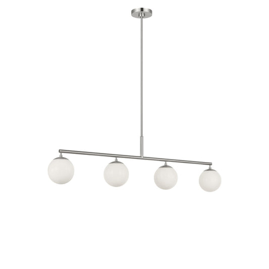 Nube Four Light Linear Chandelier in Brushed Nickel