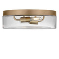 Rhett Two Light Flush Mount in Satin Brass