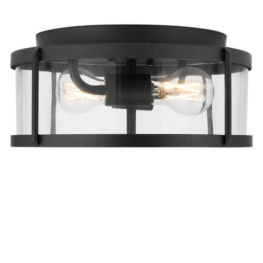 Lumra Two Light Flush Mount in Midnight Black