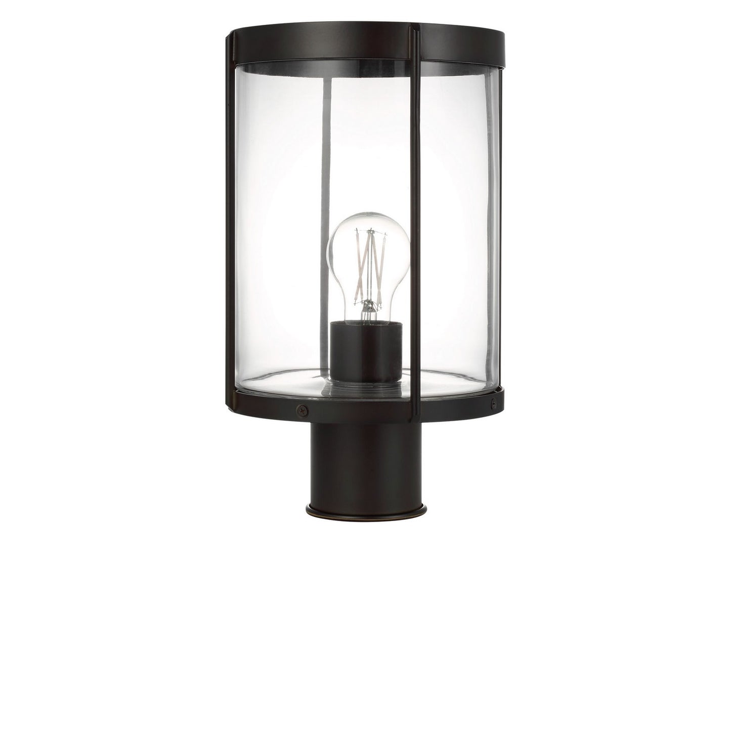 Luning One Light Outdoor Post Lantern in Textured Black