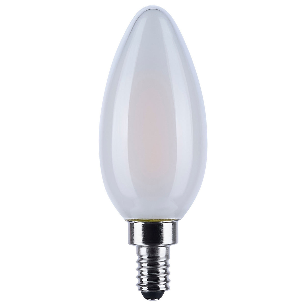 (4-Pack) Satco S12158 4.5W LED B11 Torpedo Bulb, E12 Base, 2000K, 450 Lumens, Frost