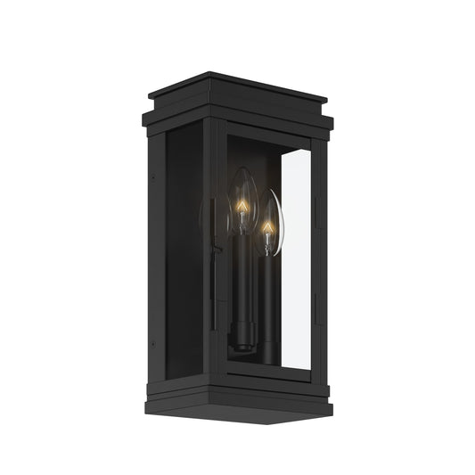 Lundon Three Light Outdoor Wall Mount in Black