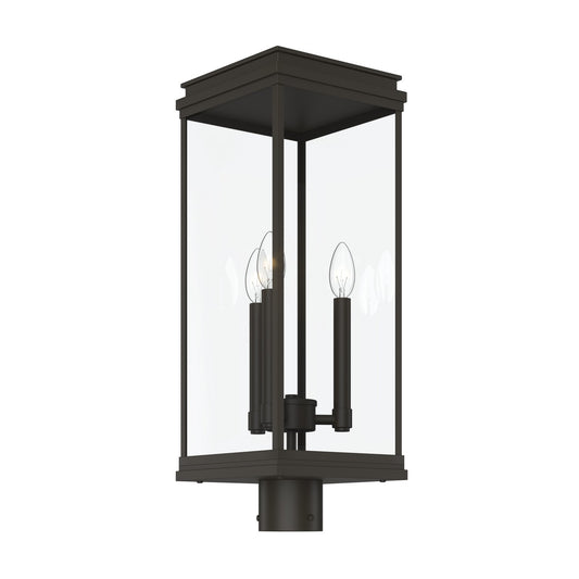 Lundon Three Light Outdoor Post Lantern in Olde Bronze