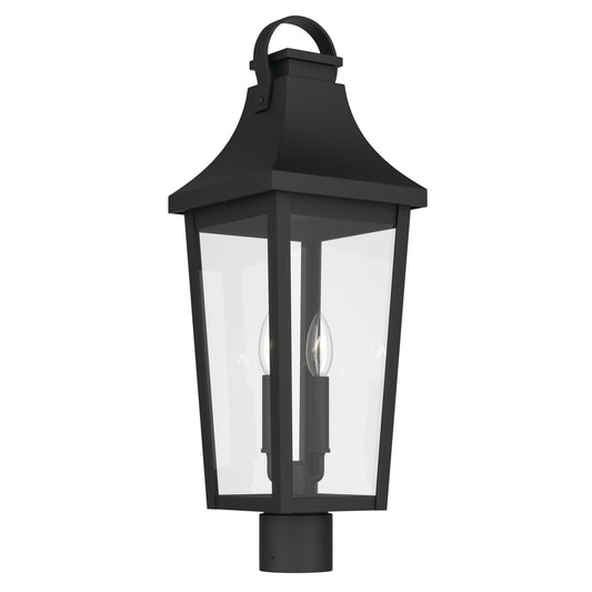 Cleary Two Light Outdoor Post Lantern in Textured Black