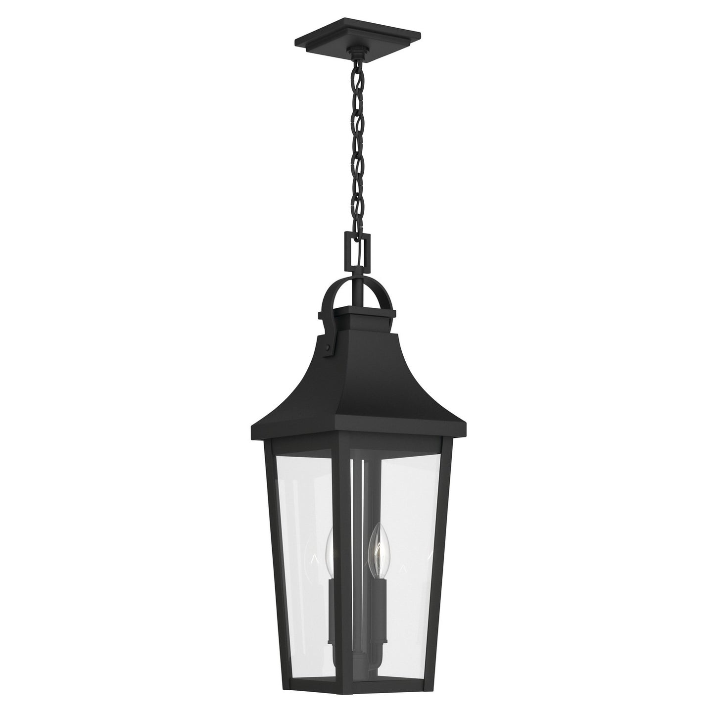 Cleary Two Light Outdoor Pendant in Textured Black
