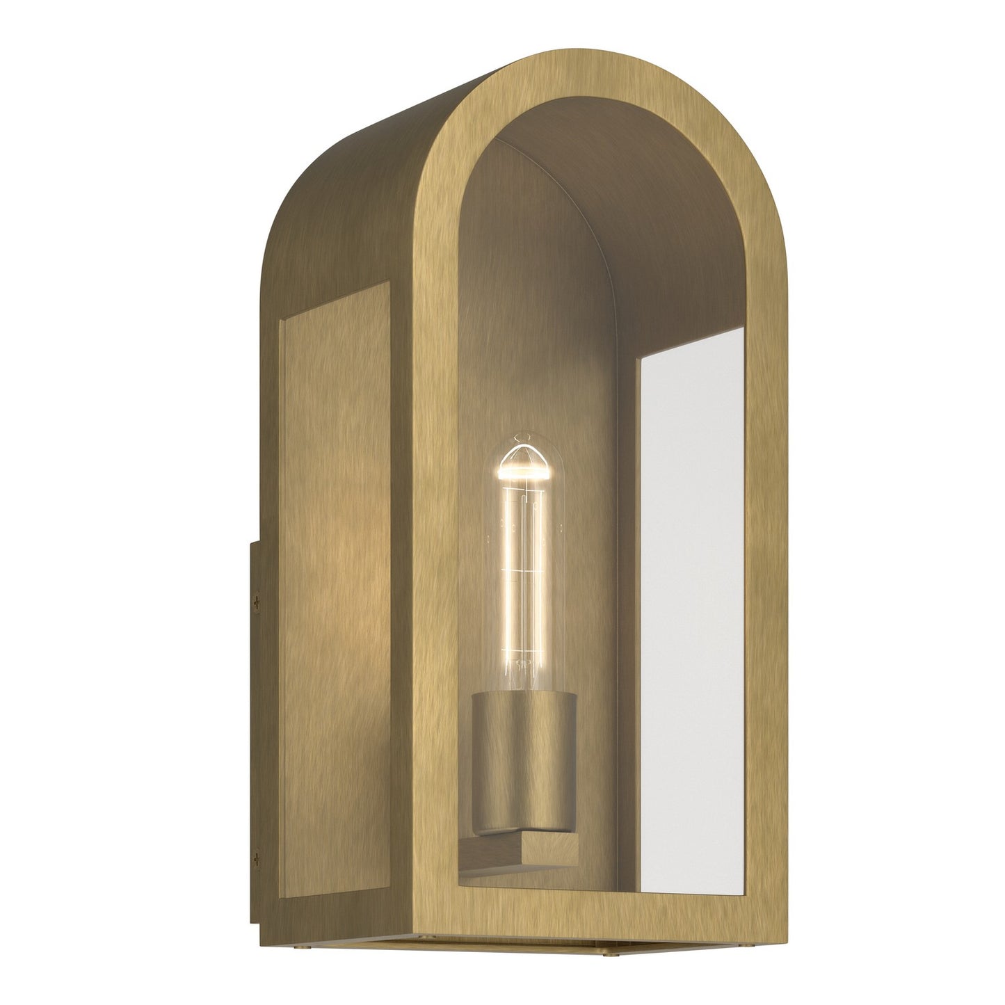 Marea One Light Outdoor Wall Mount in Natural Brass
