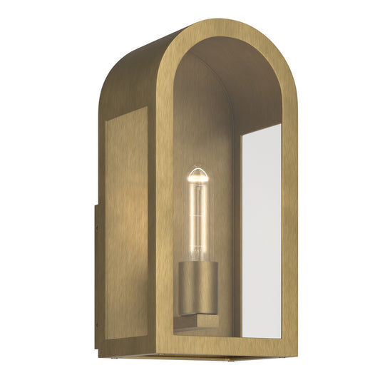 Marea One Light Outdoor Wall Mount in Natural Brass