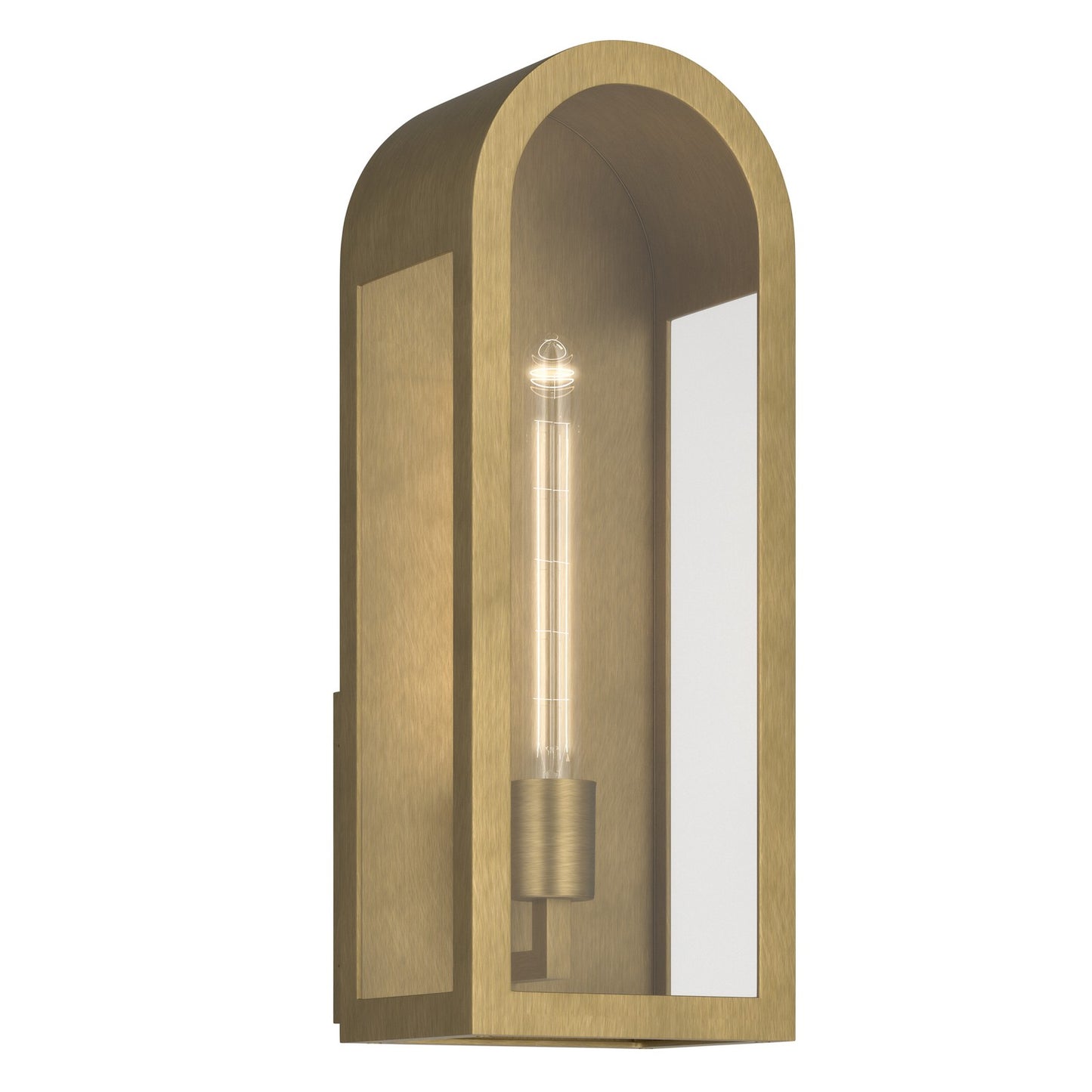 Marea One Light Outdoor Wall Mount in Natural Brass
