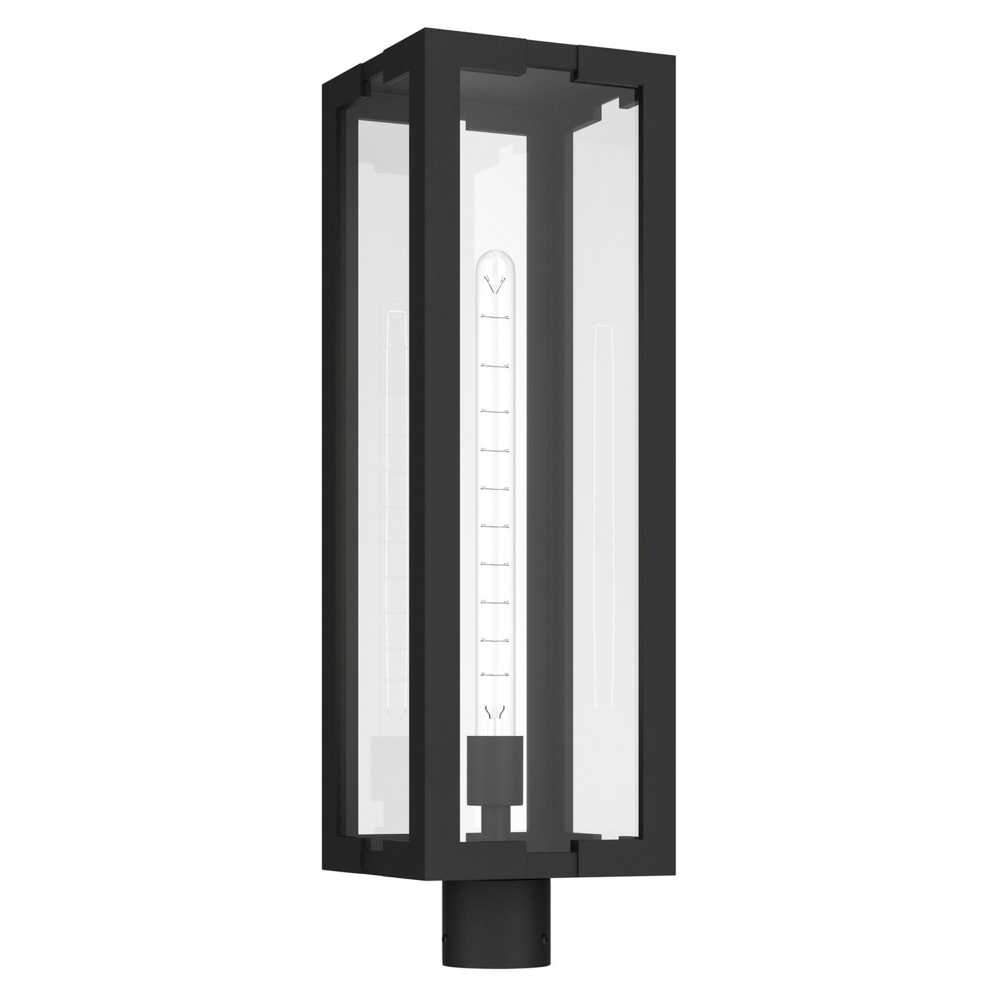 Calen One Light Outdoor Post Lantern in Textured Black
