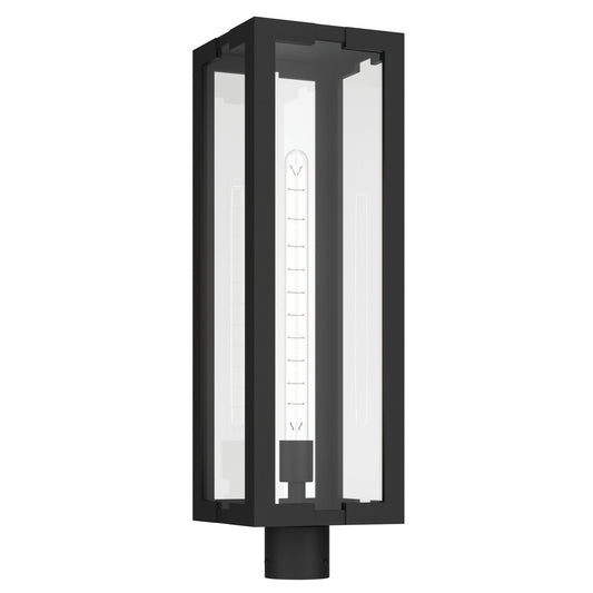 Calen One Light Outdoor Post Lantern in Textured Black