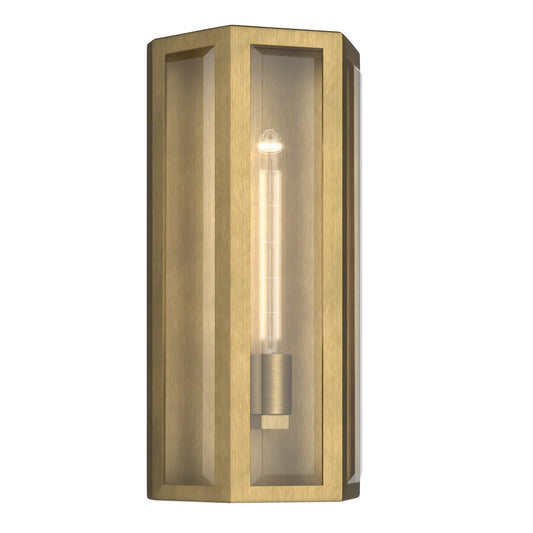 Berens One Light Outdoor Wall Mount in Natural Brass
