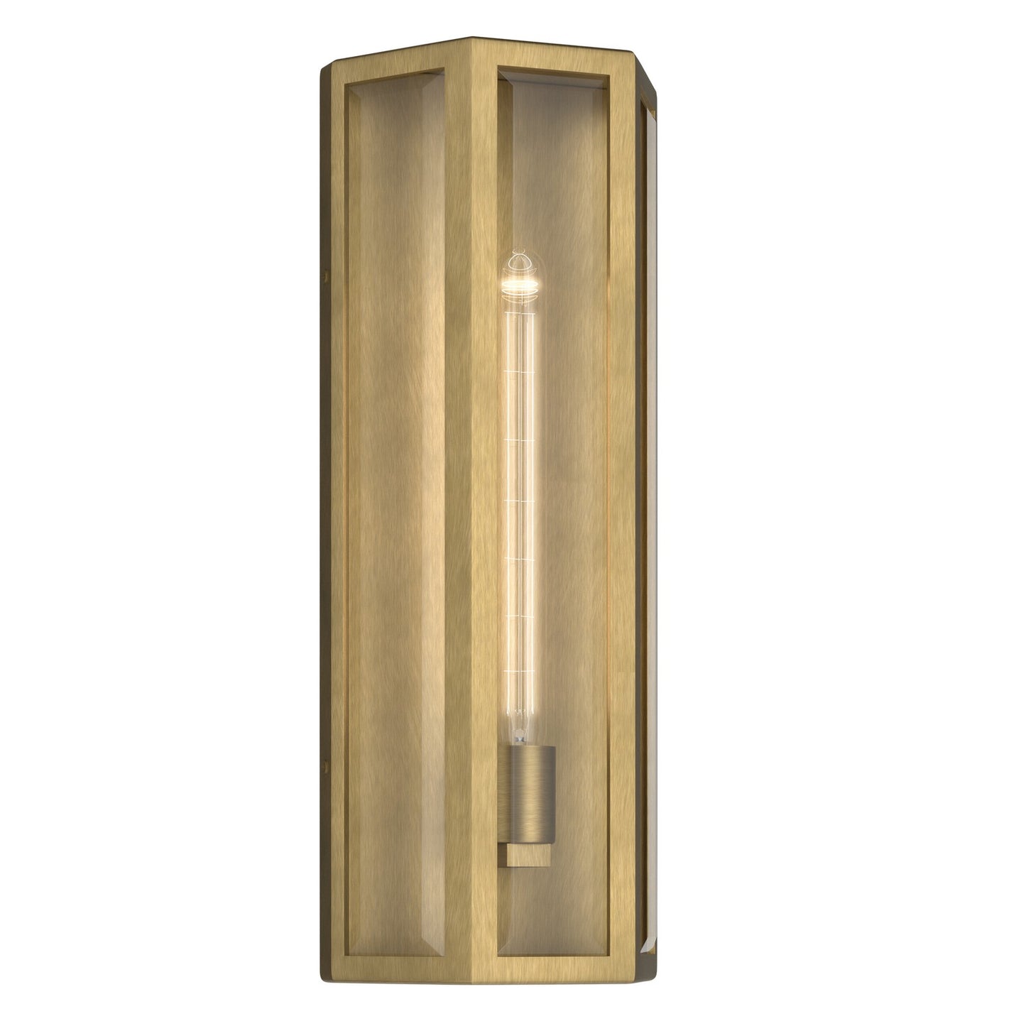 Berens One Light Outdoor Wall Mount in Natural Brass