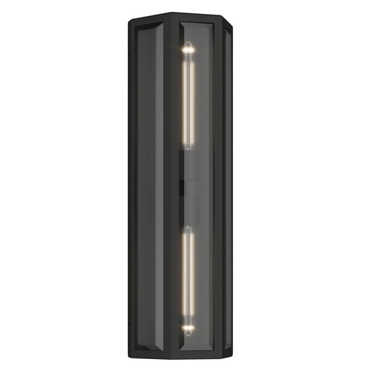 Berens Two Light Outdoor Wall Mount in Textured Black