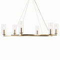 Harpin Six Light Chandelier in Champagne Bronze