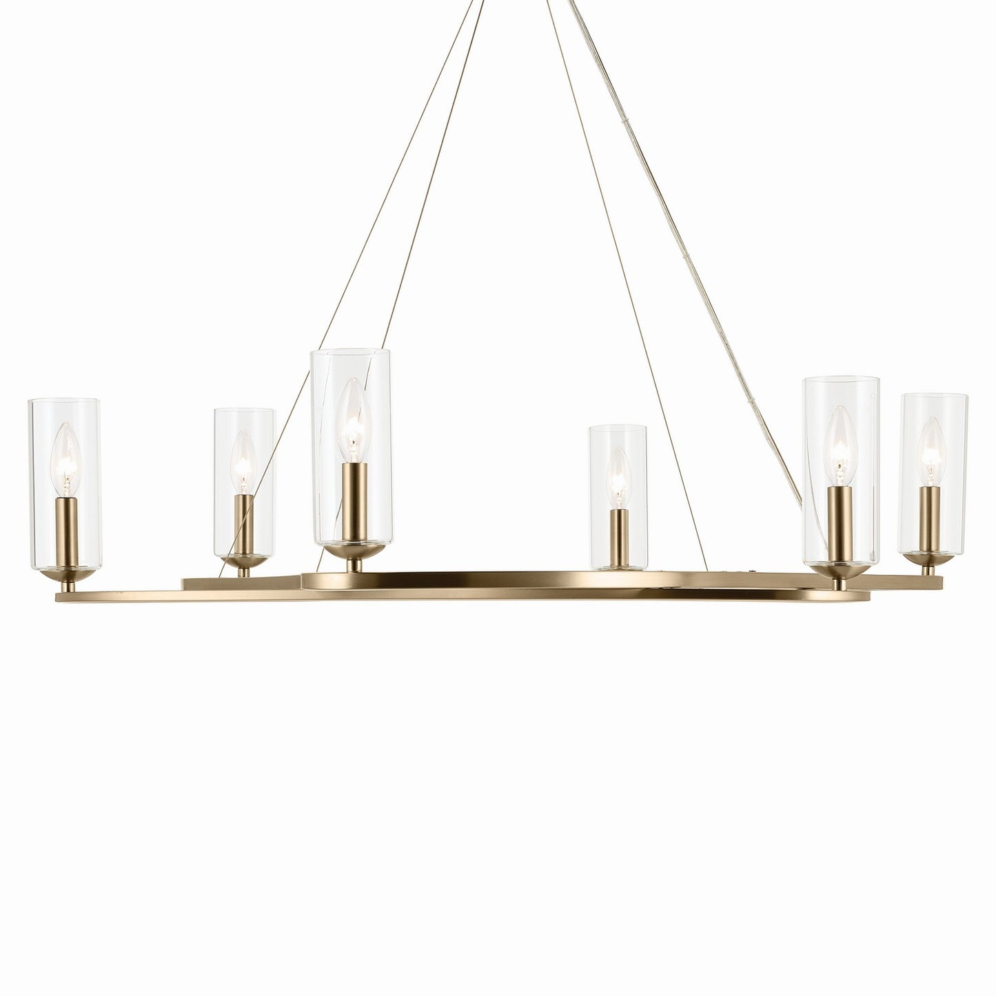 Harpin Six Light Chandelier in Champagne Bronze