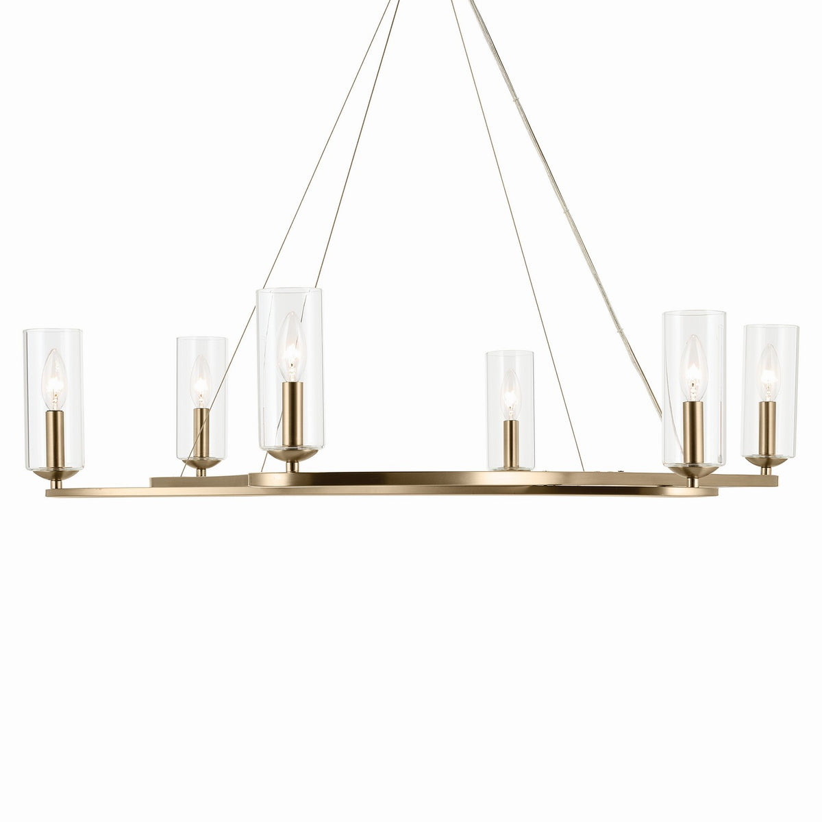 Harpin Six Light Chandelier in Champagne Bronze