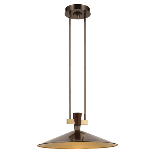 Tenon LED Pendant in Lacquered Bronze
