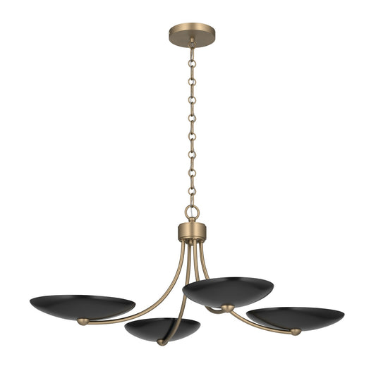 Palmela Four Light Chandelier/Semi Flush in Champagne Bronze