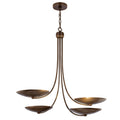 Palmela Four Light Chandelier in Lacquered Brass