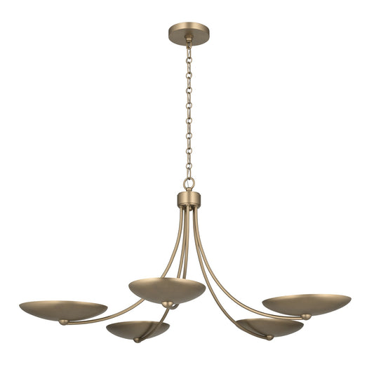 Palmela Five Light Chandelier in Champagne Bronze