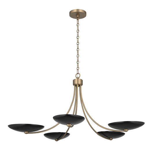 Palmela Five Light Chandelier in Champagne Bronze