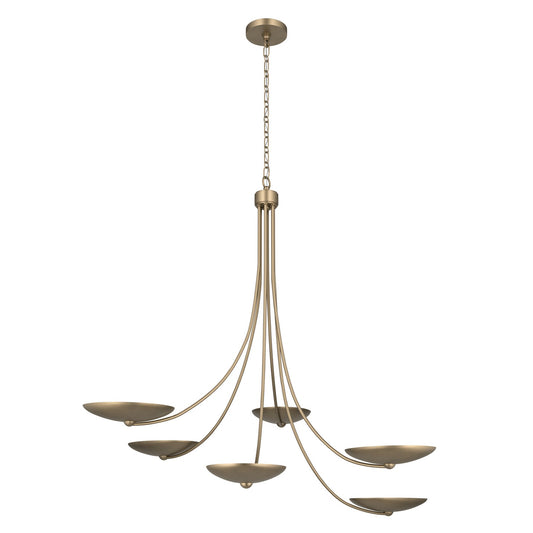 Palmela Six Light Chandelier in Champagne Bronze