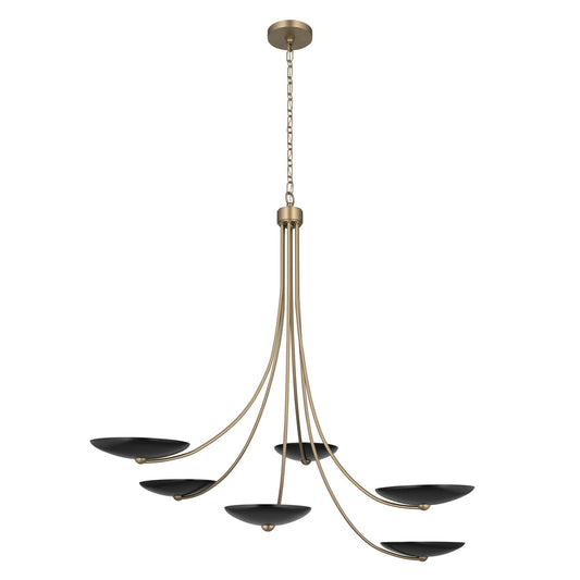 Palmela Six Light Chandelier in Champagne Bronze