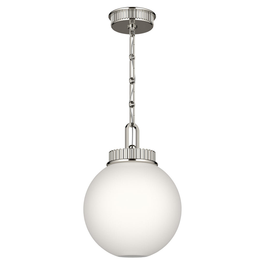 Andorra One Light Pendant in Polished Nickel