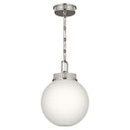 Andorra One Light Pendant in Polished Nickel