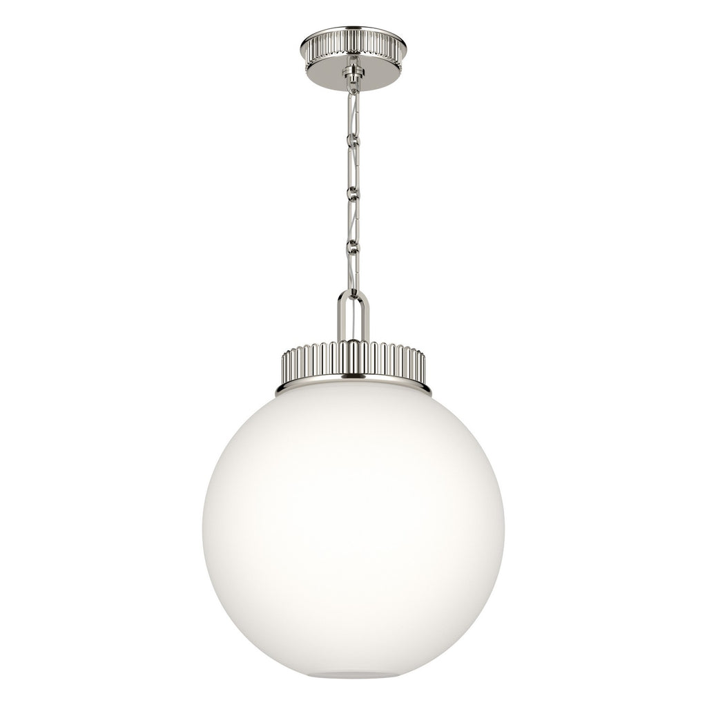 Andorra One Light Pendant in Polished Nickel