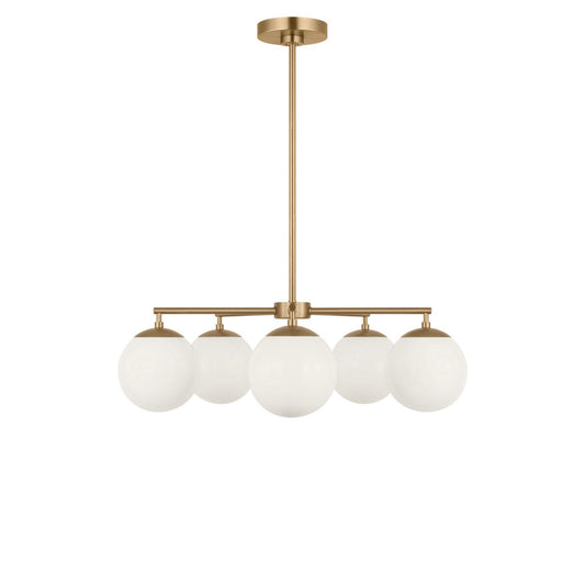 Nube Five Light Chandelier in Satin Brass