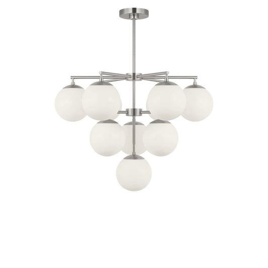 Nube Ten Light Chandelier in Brushed Nickel