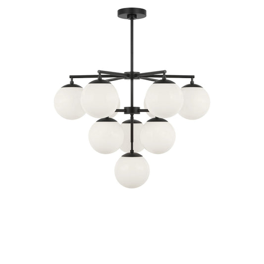 Nube Ten Light Chandelier in Midnight Black