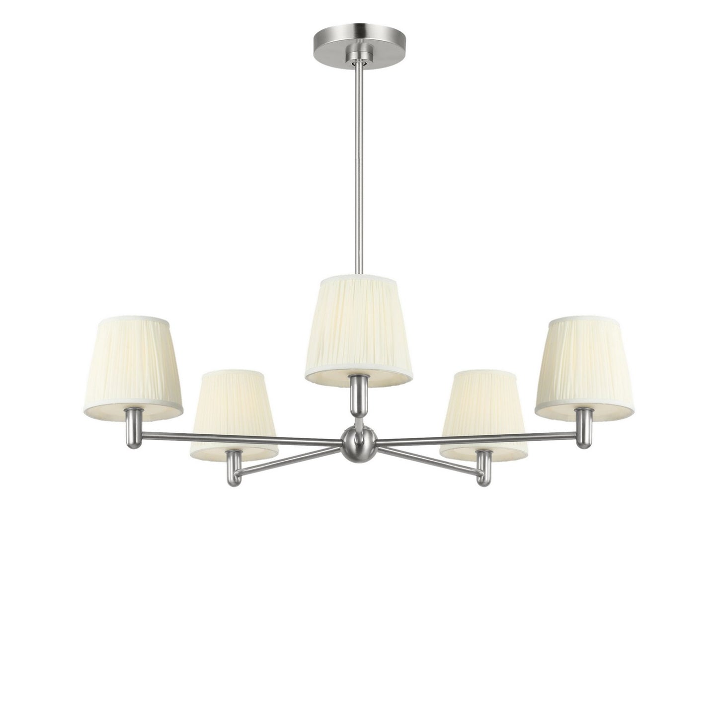 Vilera Five Light Chandelier in Brushed Nickel