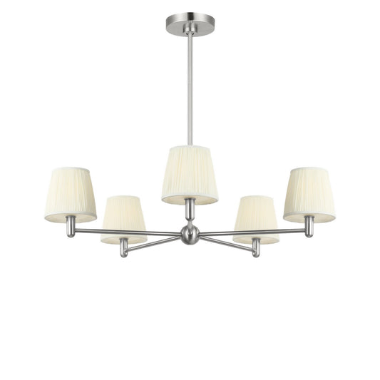 Vilera Five Light Chandelier in Brushed Nickel