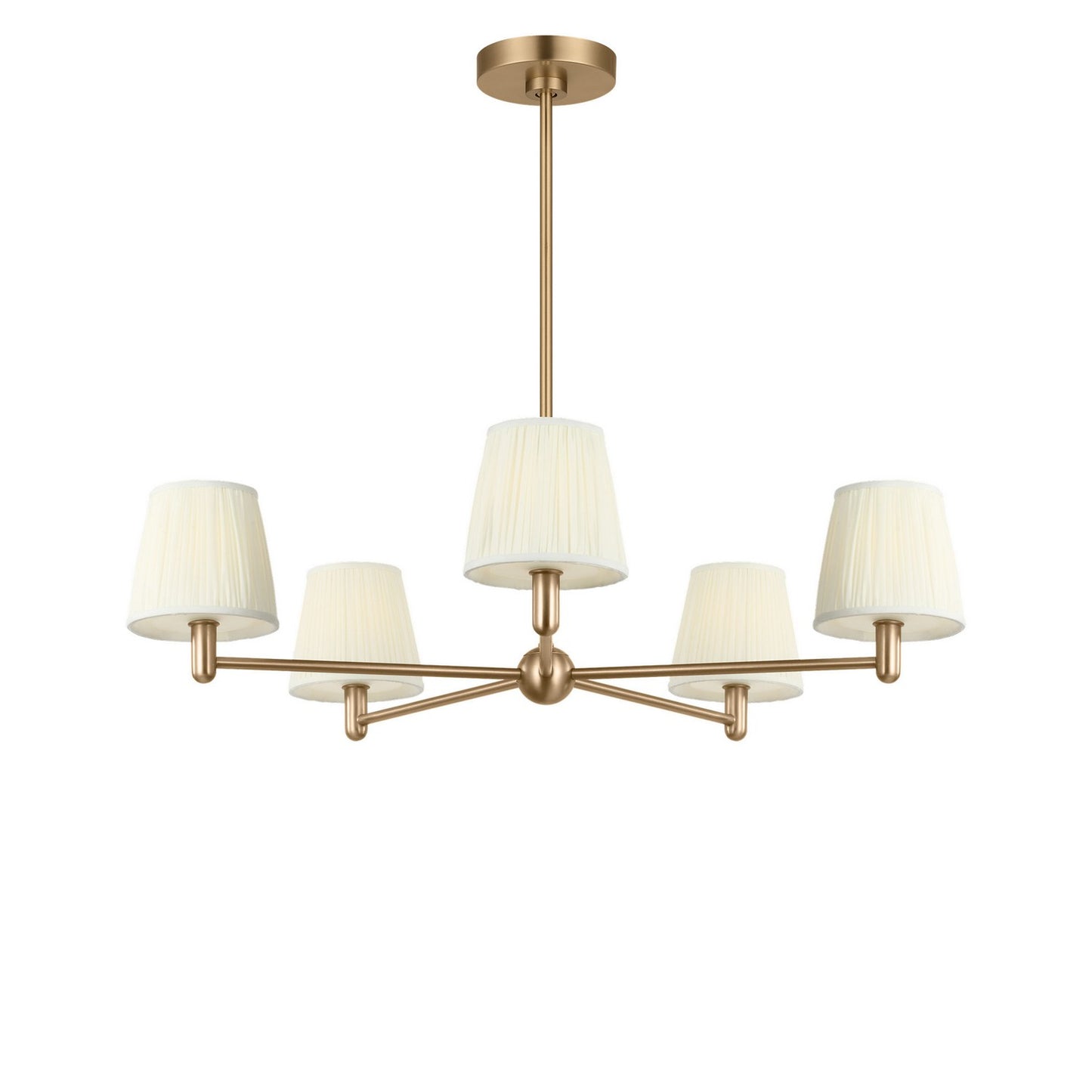 Vilera Five Light Chandelier in Satin Brass