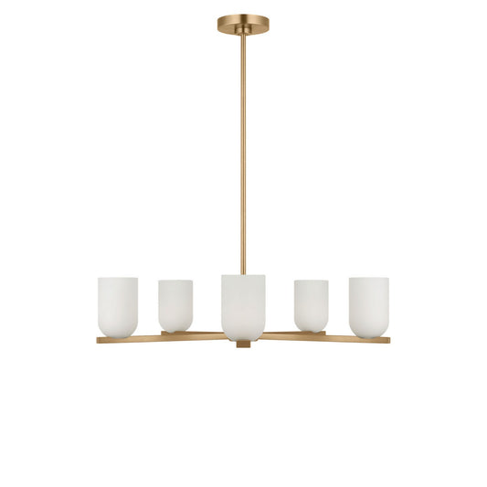 Neblina Five Light Chandelier in Satin Brass