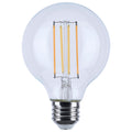 (4-Pack) Satco S12152 8W LED G25 Globe Bulb, E26 Base, 2000K, 800 Lumens, Clear